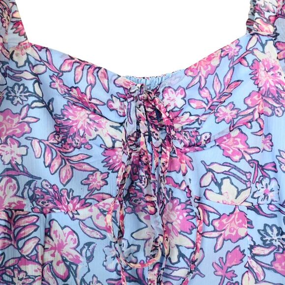French Connection Womens M Hallie Peplum Halter Top in Placid Blue NEW - Picture 6 of 11